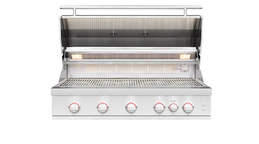 The five-burner cooking surface, rear infrared burner, and interior lights on the Summerset Sizzler Pro 40" Grill enable you to sear, roast, and finish big cooks for a crowd.
