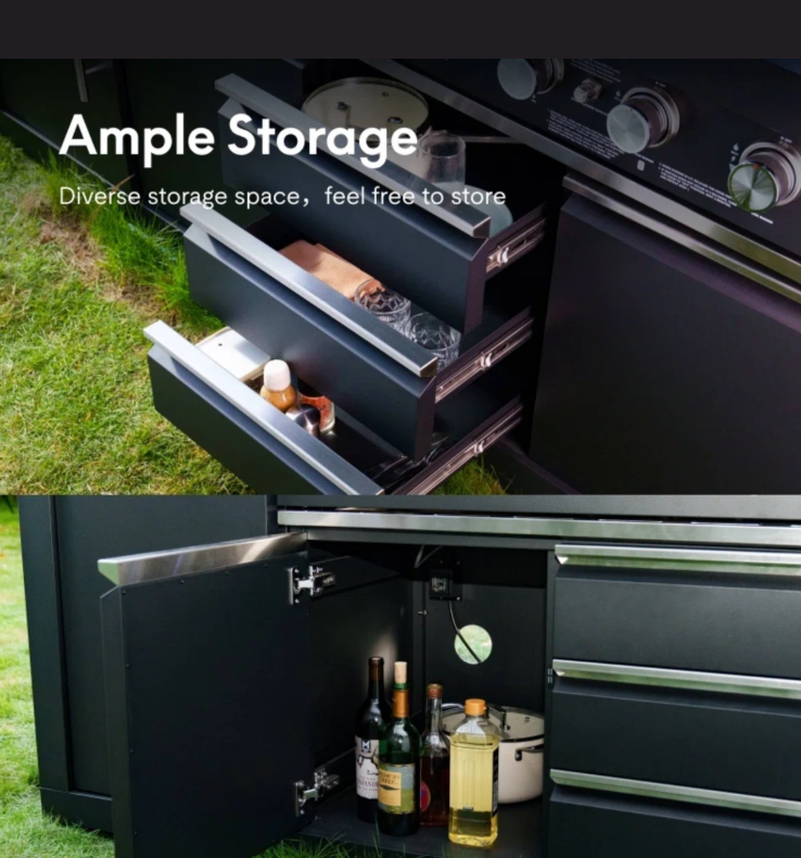 Gas Grill 8-Burner built-in BBQ island