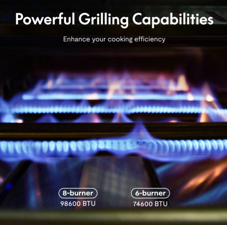 Gas Grill 8-Burner built-in BBQ island