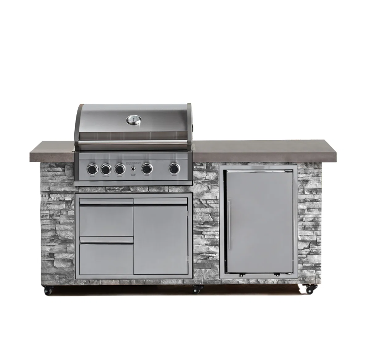 Propane 8-Burner Grill built-in BBQ Island