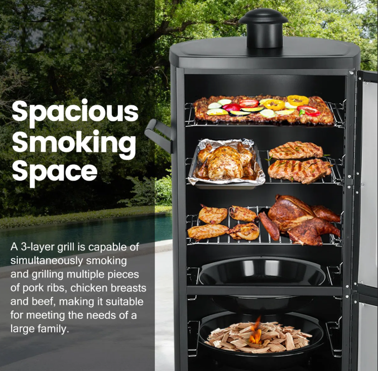 Vertical Propane BBQ Smoker with Temperature Control