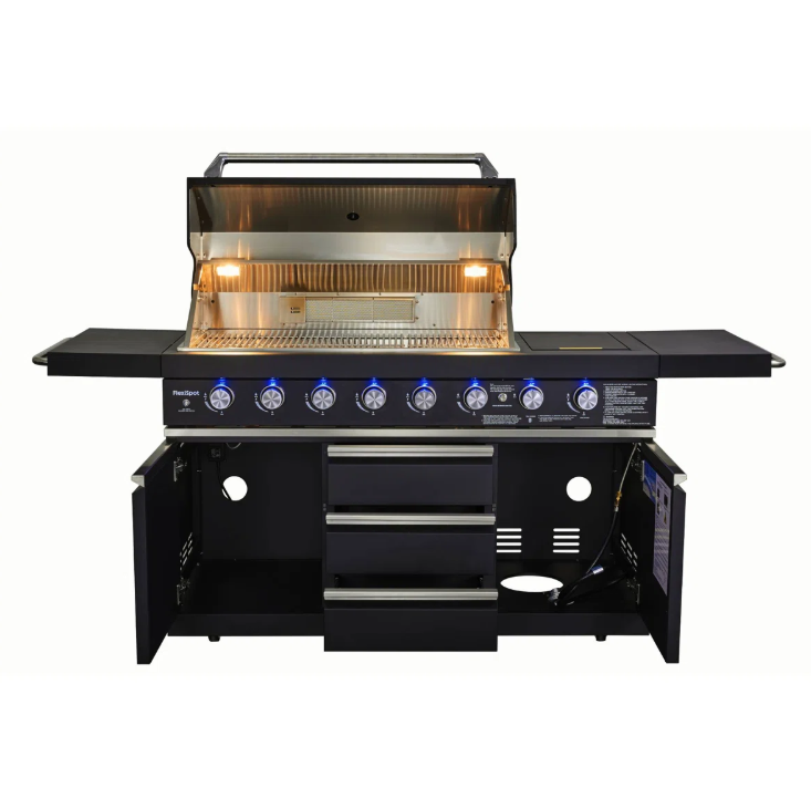 Gas Grill 8-Burner built-in BBQ island