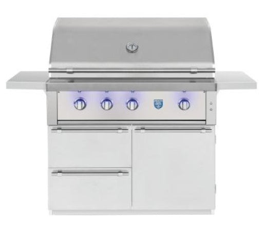 The Estate 42 grill with stainless cart gives you a full‑size, luxury grilling station with built‑in storage and fold‑down shelves that’s ready for serious backyard entertaining.