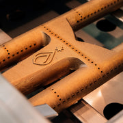 Red brass burners disperse heat evenly across the grates, reducing hot spots for more consistent results.