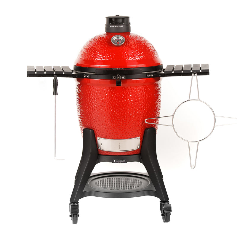 Kamado Joe Classic Joe III delivers 18" of cooking space, durable ceramic construction, and pro-level heat control for everyday backyard versatility.