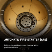 Built-in fire-starter feature provides added convenience