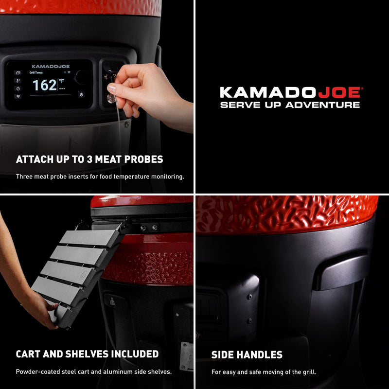 Steel cart and aluminum side shelves are included with the Konnected Big Joe
