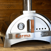Precision 304 stainless build and built-in thermometer help you hit perfect wood-fired pizza temps every time.