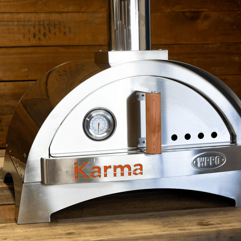 Precision 304 stainless build and built-in thermometer help you hit perfect wood-fired pizza temps every time.