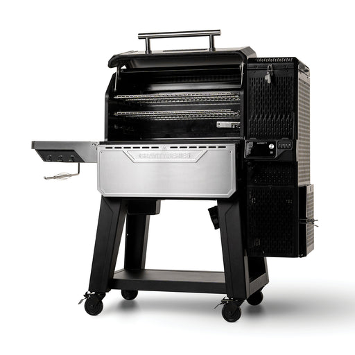 The XT's GravityFed hopper design lets you load a full bag of charcoal for up to 24 hours of runtime—no constant refilling during long smokes.