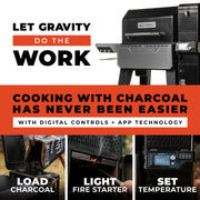 Three easy steps—load charcoal, light the starter, set the temp—deliver  optimal flavor with maximum convenience.