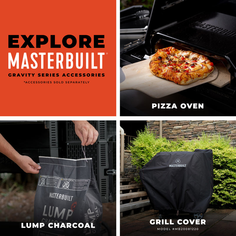 Accessories like the pizza oven, grill cover, and lump charcoal help you expand what the XT can do and protect your investment.