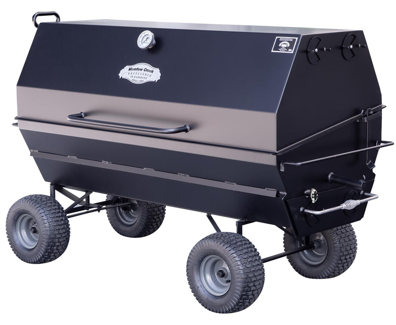 Meadow Creek PR60 Pig Roaster with Optional Wagon Chassis and Charcoal Pullout