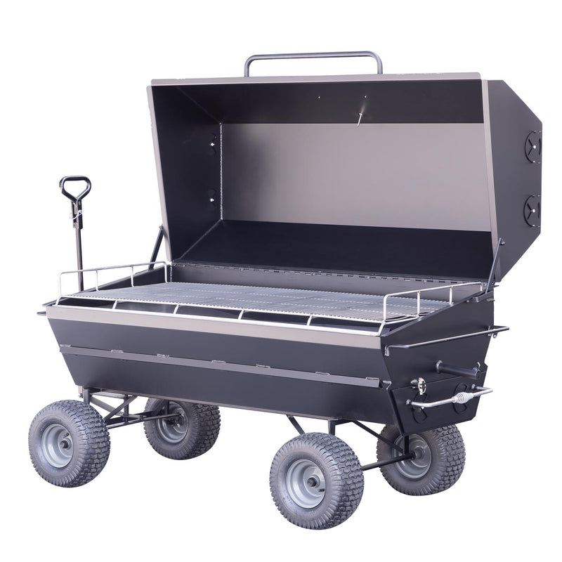 Meadow Creek PR60 Pig Roaster with Optional Wagon Chassis and Charcoal Pullout
