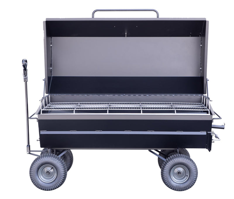 Meadow Creek PR60 Pig Roaster with Optional Wagon Chassis and Charcoal Pullout