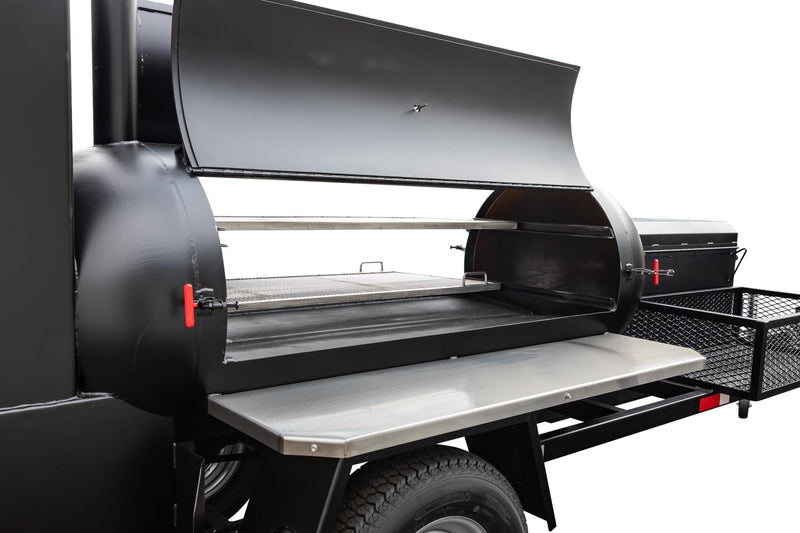 Meadow Creek TS250 Tank Smoker with Optional BBQ42 with Stainless Steel Exterior Shelves