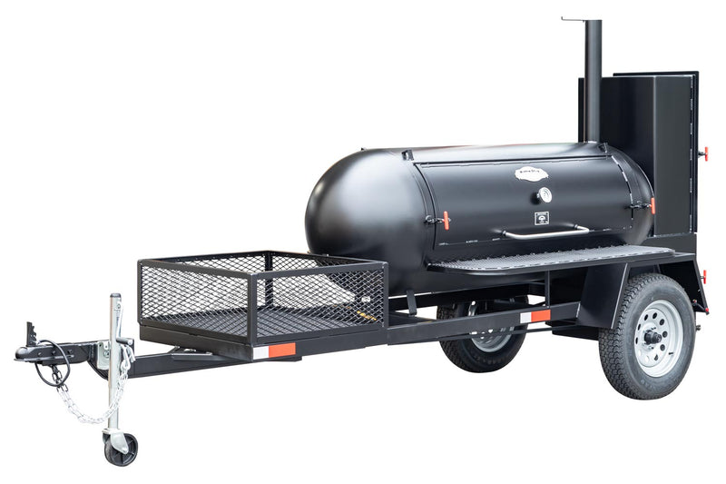 Meadow Creek TS250 Tank Smoker with Optional BBQ42 with Charcoal Pullout and Stainless Steel Exterior Shelves
