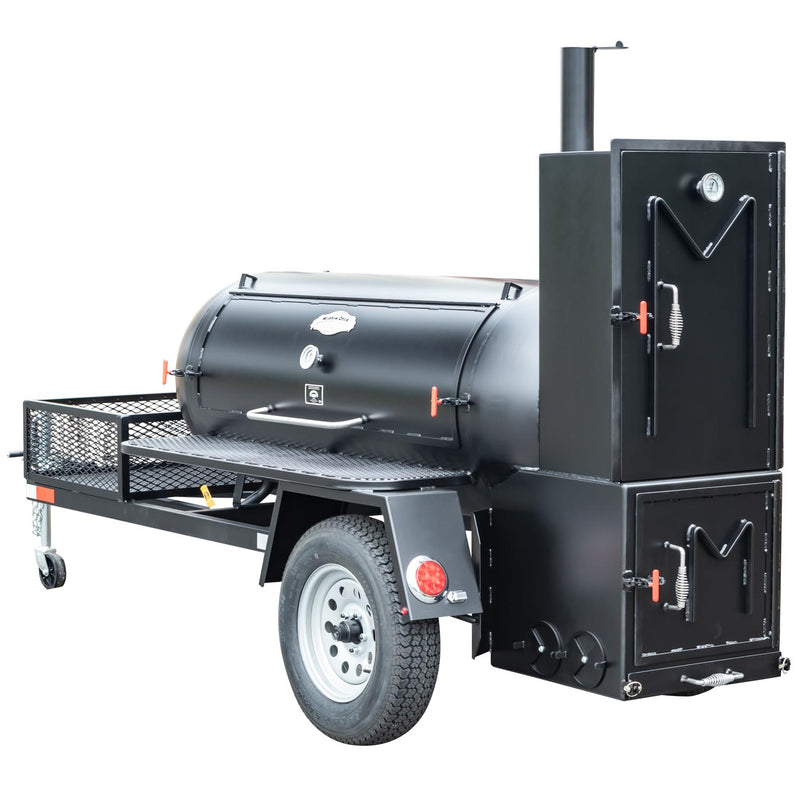 Meadow Creek TS250 with Optional BBQ42, Live Smoke, Stainless Steel Exterior Shelves, Probe Port, and Gas Assist Access