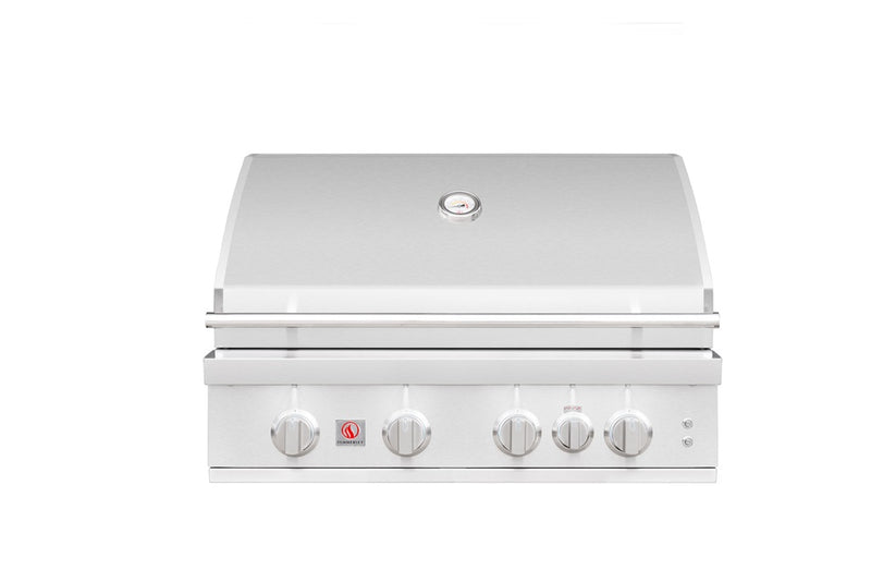 Its clean, double-lined stainless hood traps heat, resists discoloration, and gives your outdoor kitchen a polished look.