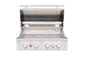 The Summerset Sizzler Pro 32" Grill has a spacious 4-burner cooking surface with rear infrared burner and lights so you can sear, roast, and finish multiple dishes at once.