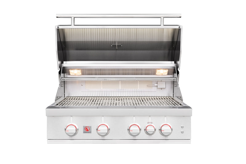 The Summerset Sizzler Pro 32" Grill has a spacious 4-burner cooking surface with rear infrared burner and lights so you can sear, roast, and finish multiple dishes at once.