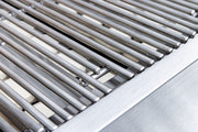 Heavy 8mm stainless grates deliver excellent heat retention and restaurant-style sear marks while standing up to years of use.