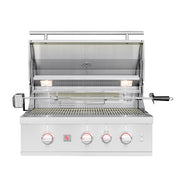 The wide cooking surface of the TRL Pro 32" Grill with included rotisserie kit enables you to sear steaks and roast whole birds on one professional-grade grill.