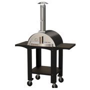 Karma 25" Wood-Fired Pizza Oven (Black) with Wheeled Cart