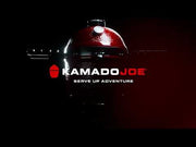 Video highlighting Kamado Joe Series innovations: thick ceramic body, Kontrol Tower top vent, SS latch & wire mesh gasket, Air Lift hinge, two-tier grates, optional circulating smoke chamber, and slide-out ash drawer. 1 min. 45 seconds.